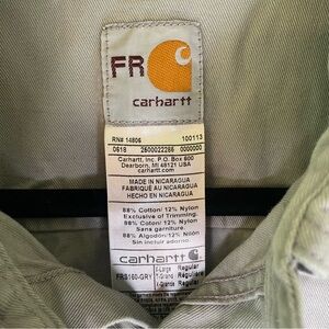 Carhartt Light Gray Fire Resistant Button Down Shirt